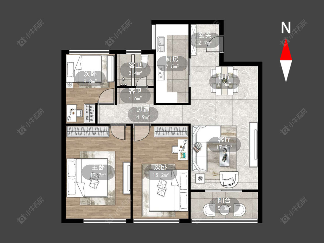 常州御城在售二手房源户型图_小牛看房