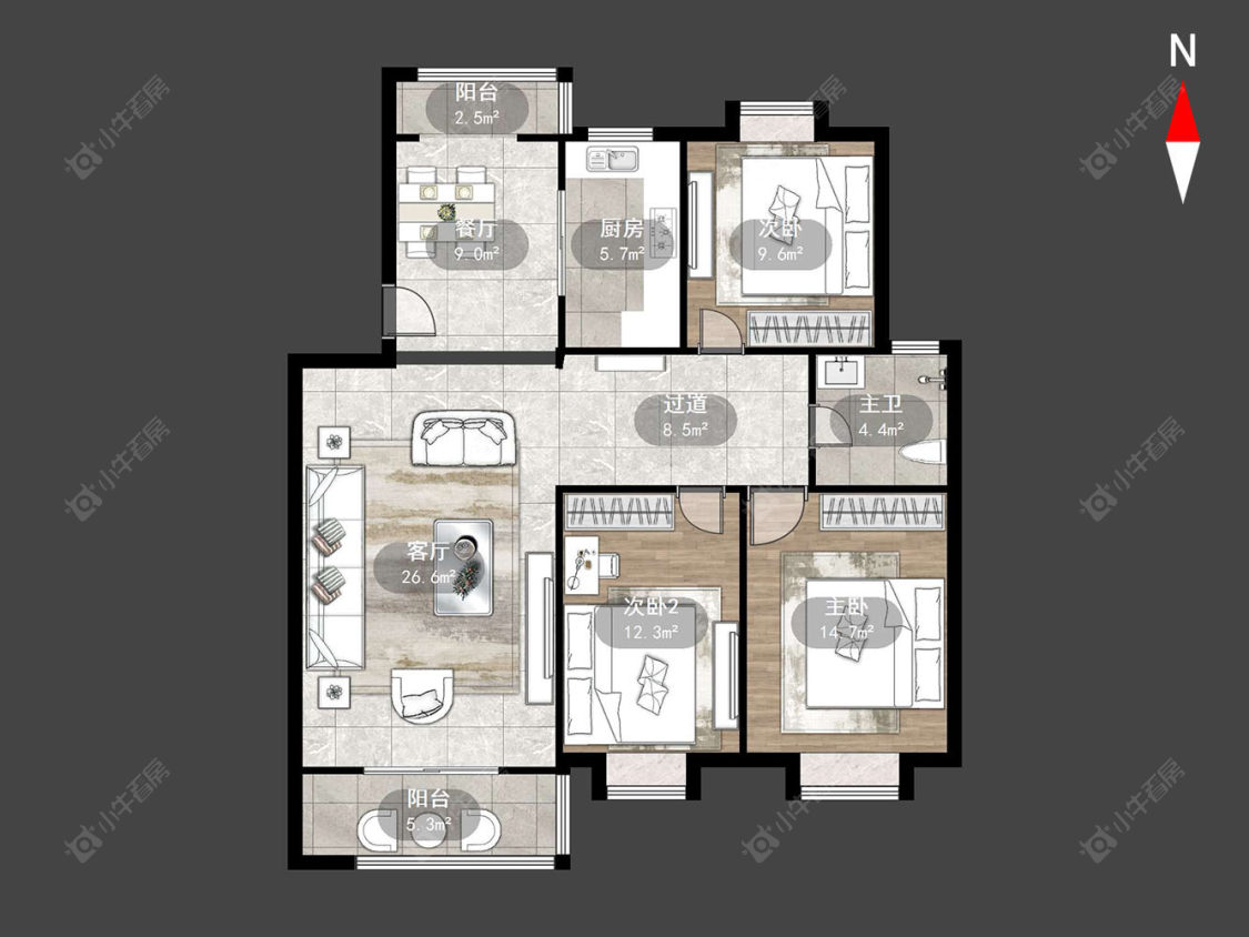 常州运河花园在售二手房源户型图_小牛看房
