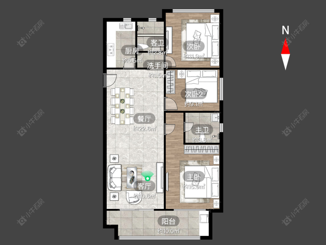 常州九洲花园三期在售二手房源户型图_小牛看房