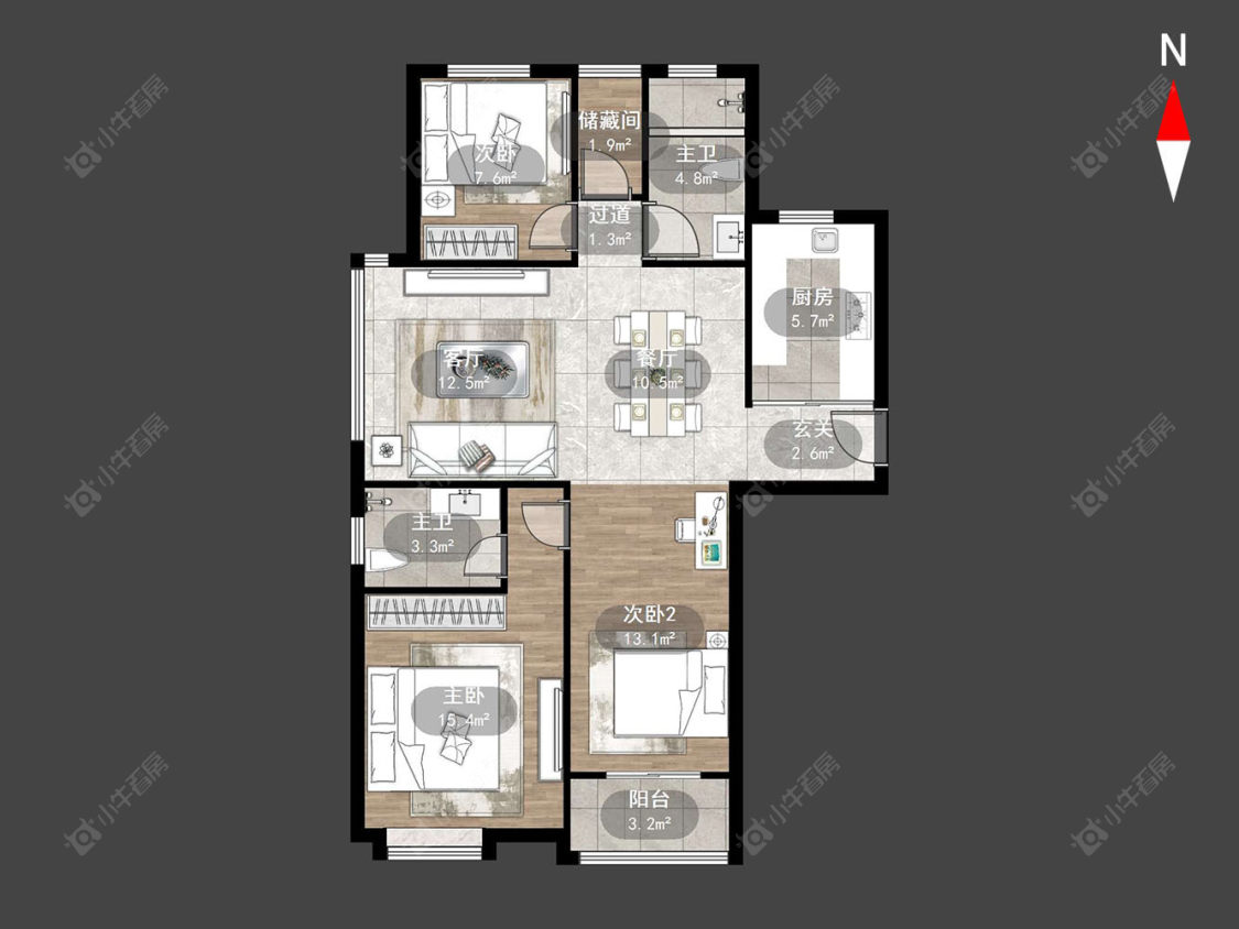 常州松涛苑在售二手房源户型图_小牛看房