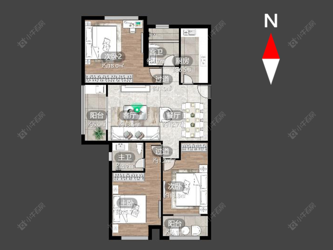 绿地世纪城三期房源户型图 常州绿地世纪城三期在售二手房源户型图_小牛看房