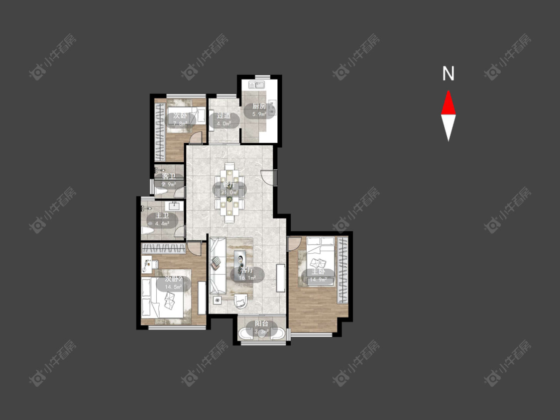 常州吟枫苑东区在售二手房房源户型图_小牛看房