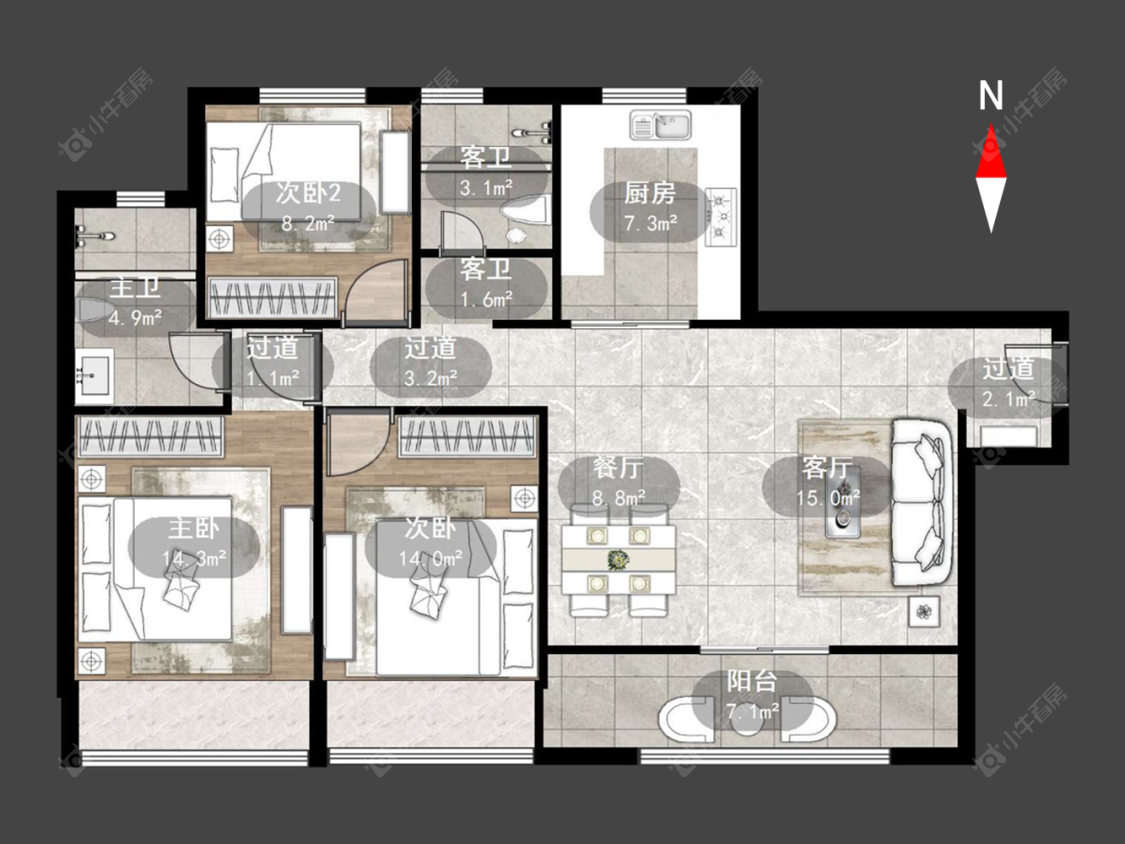 常州万科弘阳君望甲第在售二手房源户型图_小牛看房