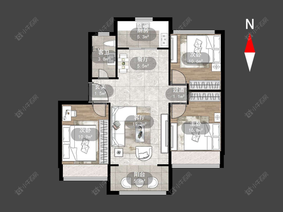 荣盛御府房源户型图 常州荣盛御府在售二手房源户型图_小牛看房