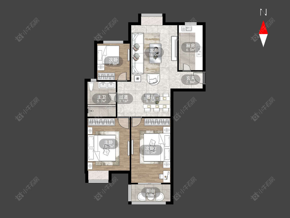 常州天禄西阆苑在售二手房源户型图_小牛看房