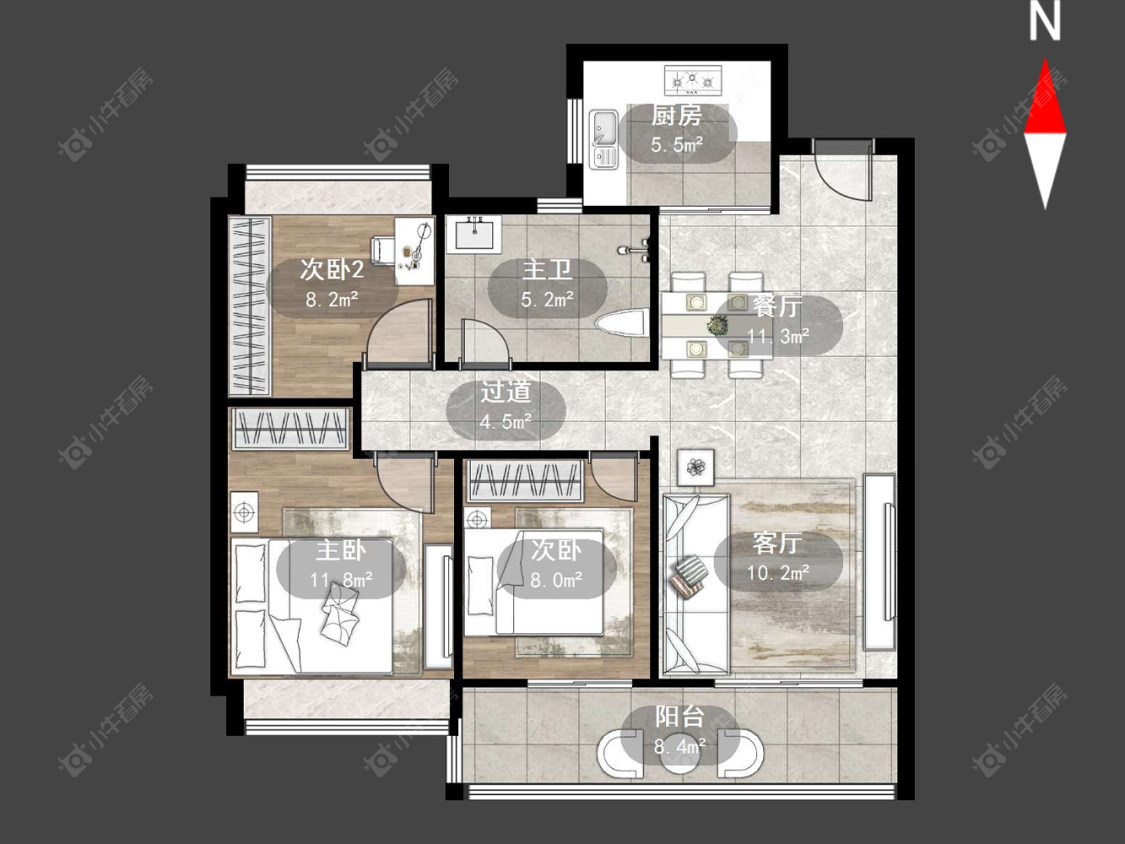 锦云华庭房源户型图 常州锦云华庭在售二手房源户型图_小牛看房