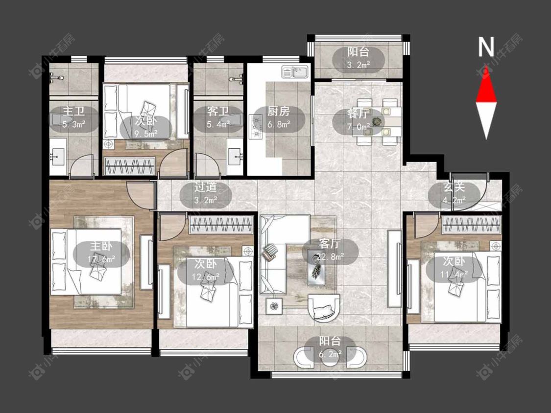 常州碧桂园新月时光在售二手房源户型图_小牛看房
