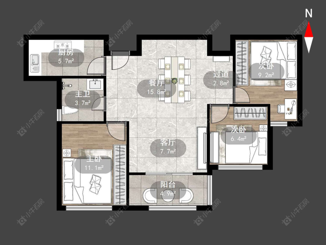 保利公园九里房源户型图 常州保利公园九里在售二手房源户型图_小牛看房