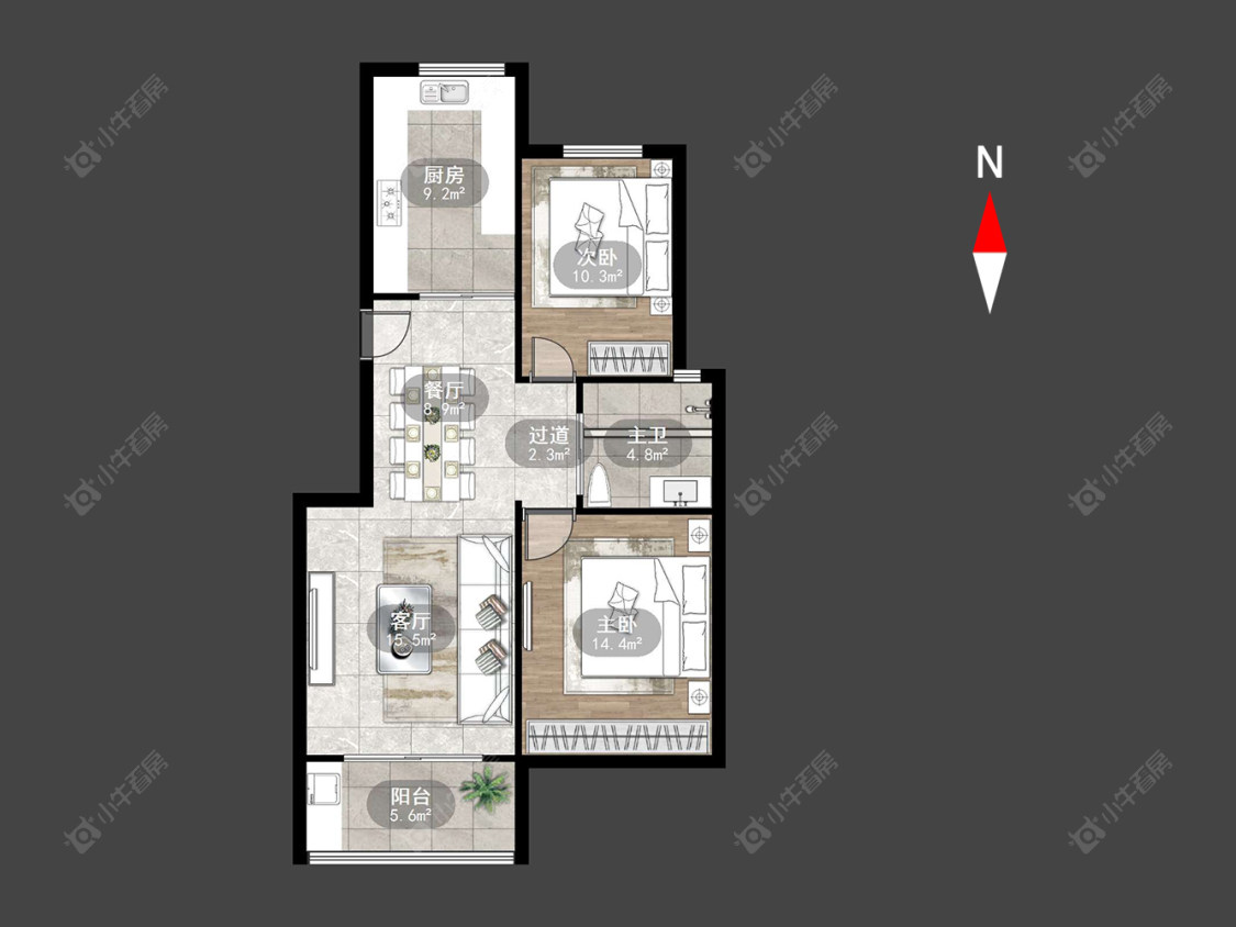 常州旺角花园在售二手房源户型图_小牛看房