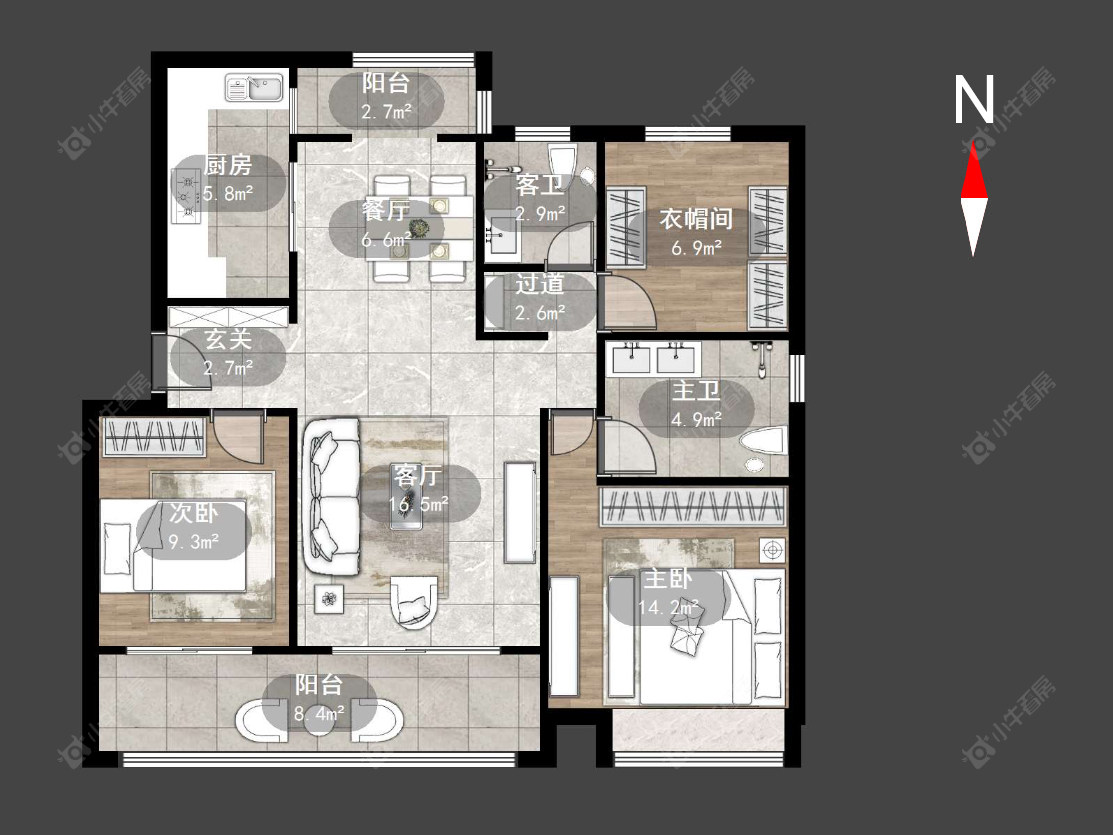 常州龙运天城在售二手房源户型图_小牛看房