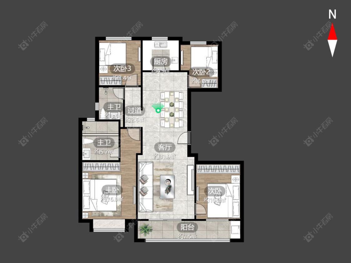 常州龙城金茂府西区在售二手房源户型图_小牛看房