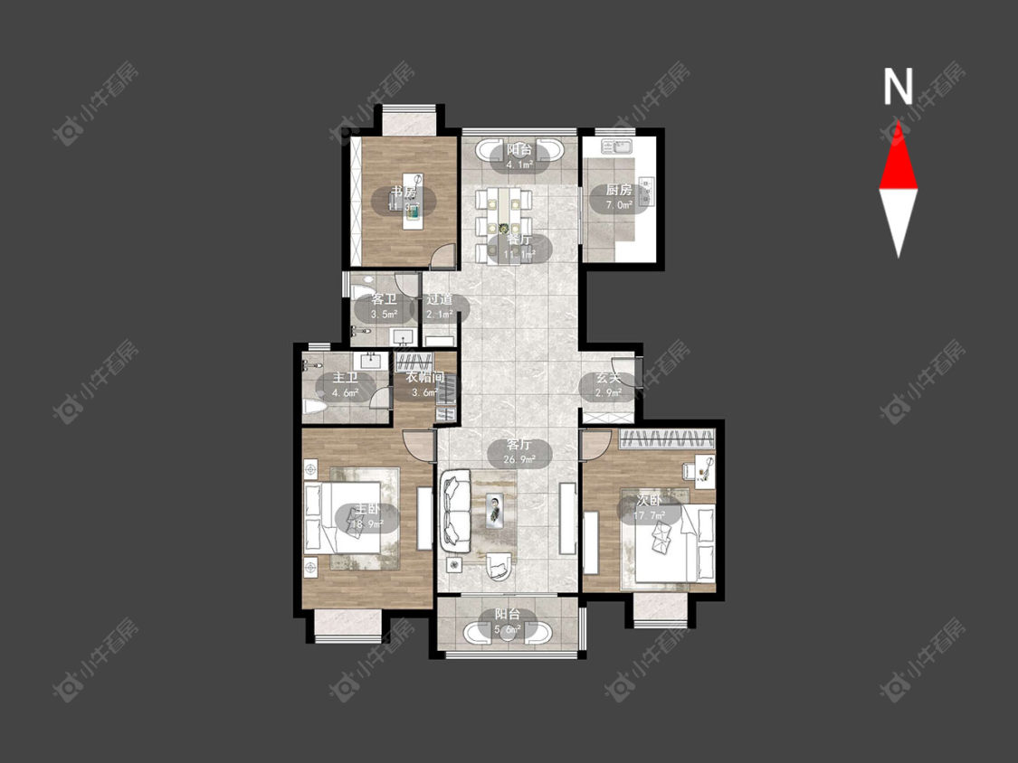 常州水木年华花园在售二手房源户型图_小牛看房