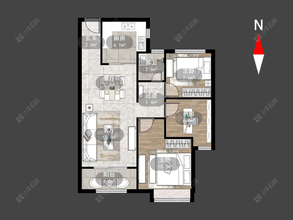 常州路劲城市主场在售二手房源户型图_小牛看房