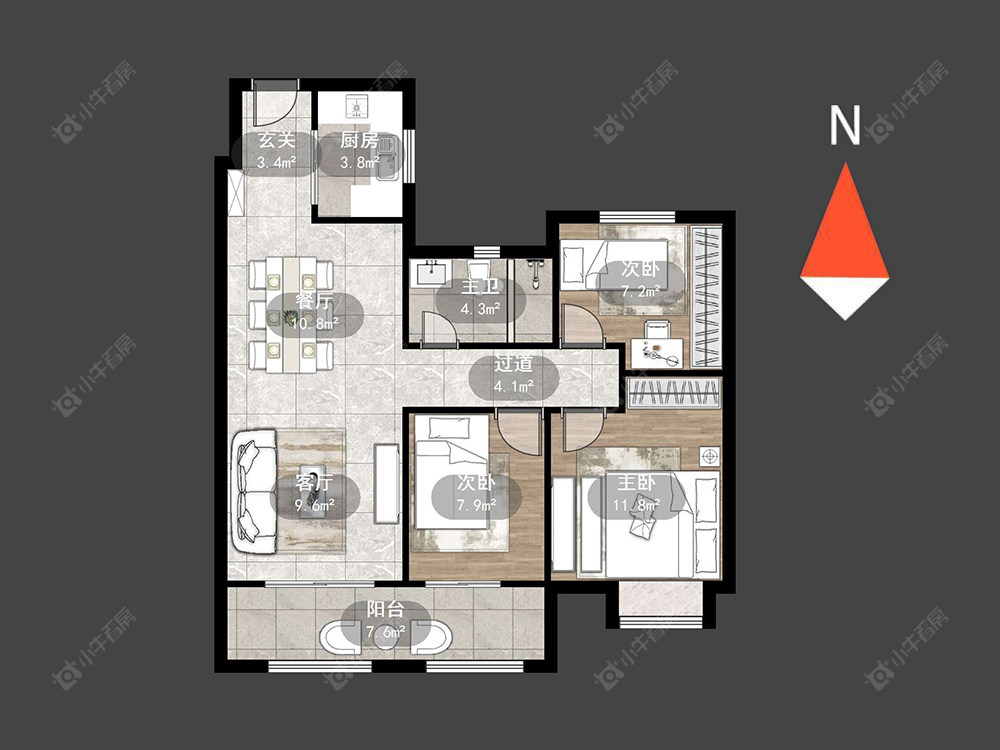 新城金樾房源户型图 常州新城金樾在售二手房源户型图_小牛看房
