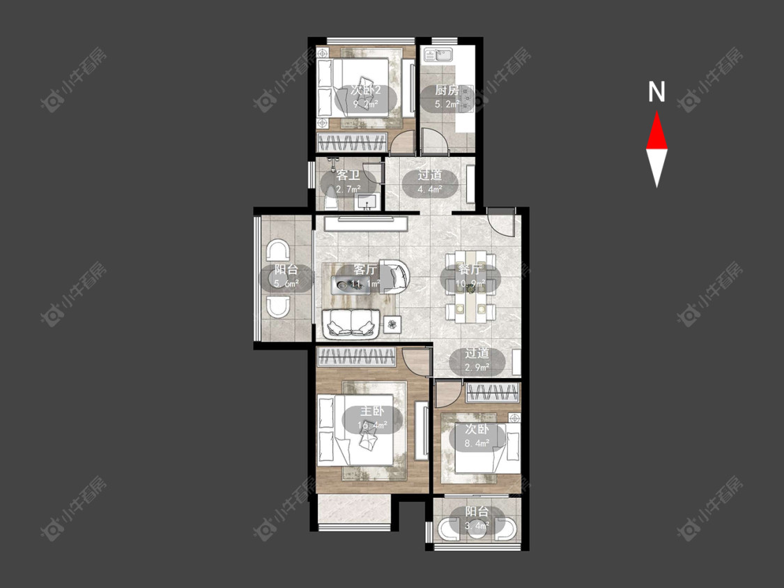 常州晋陵文锦在售二手房源户型图_小牛看房