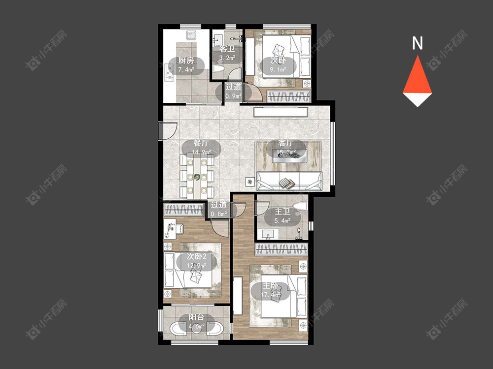 美的国宾府房源户型图 常州美的国宾府在售二手房源户型图_小牛看房