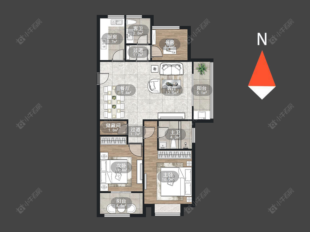 常州五星星韵城在售二手房源户型图_小牛看房