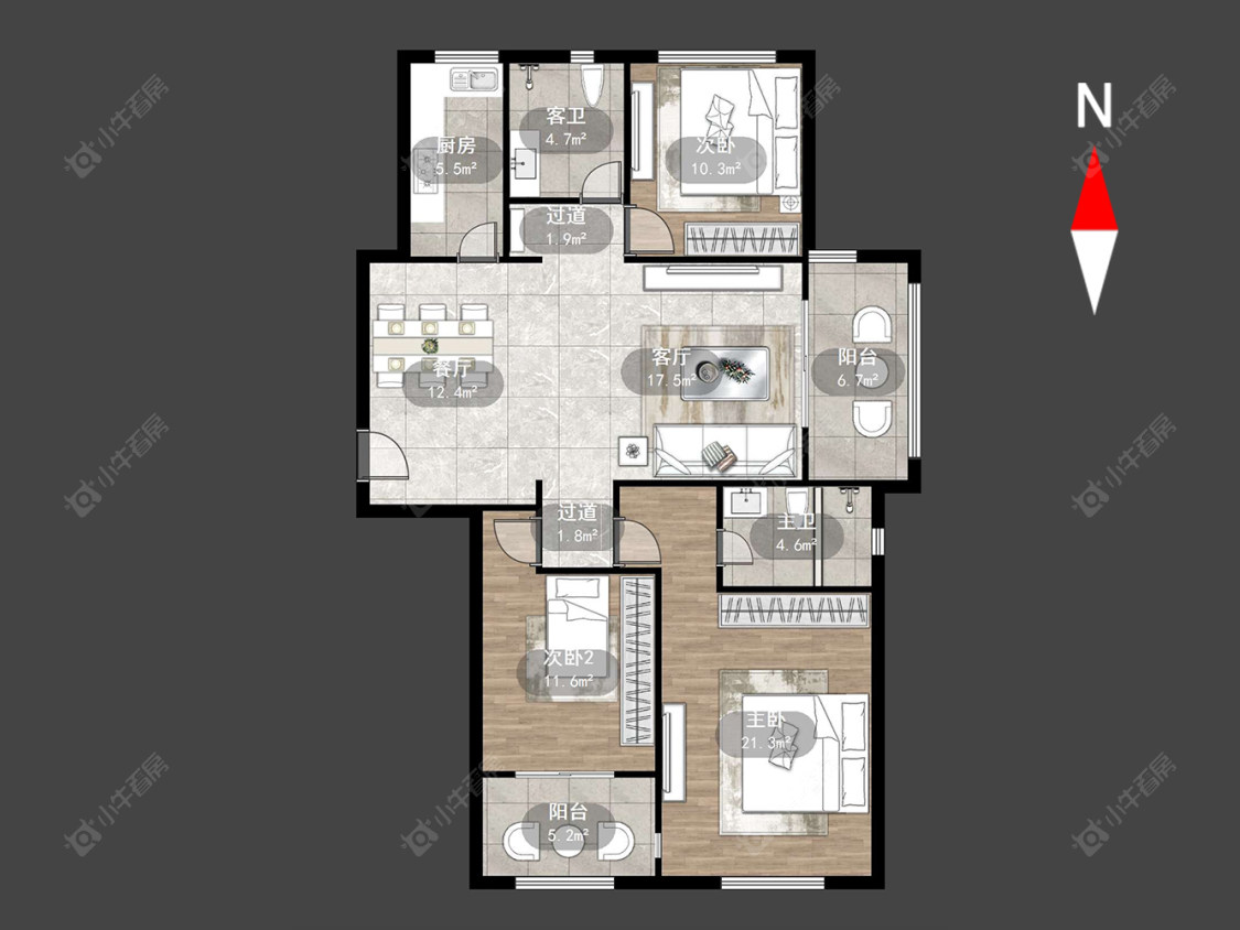 常州公园壹号四期在售二手房源户型图_小牛看房