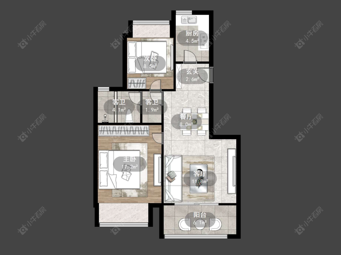 空港一村房源户型图 常州空港一村在售二手房源户型图_小牛看房
