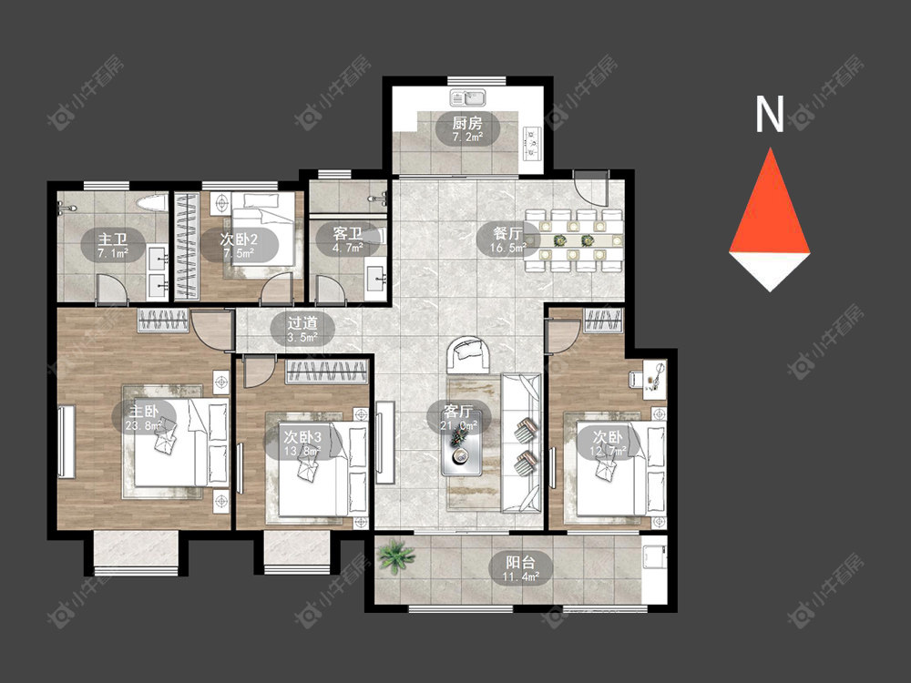 常州新城桃李郡在售二手房源户型图_小牛看房