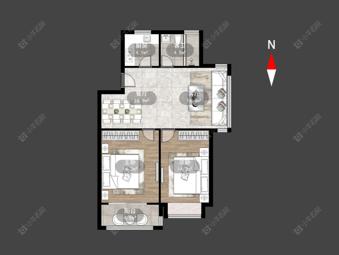 常州百馨西苑一二期在售二手房源户型图_小牛看房