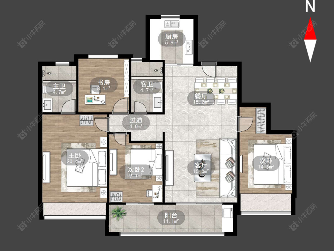 常州中海云樾里在售二手房源户型图_小牛看房