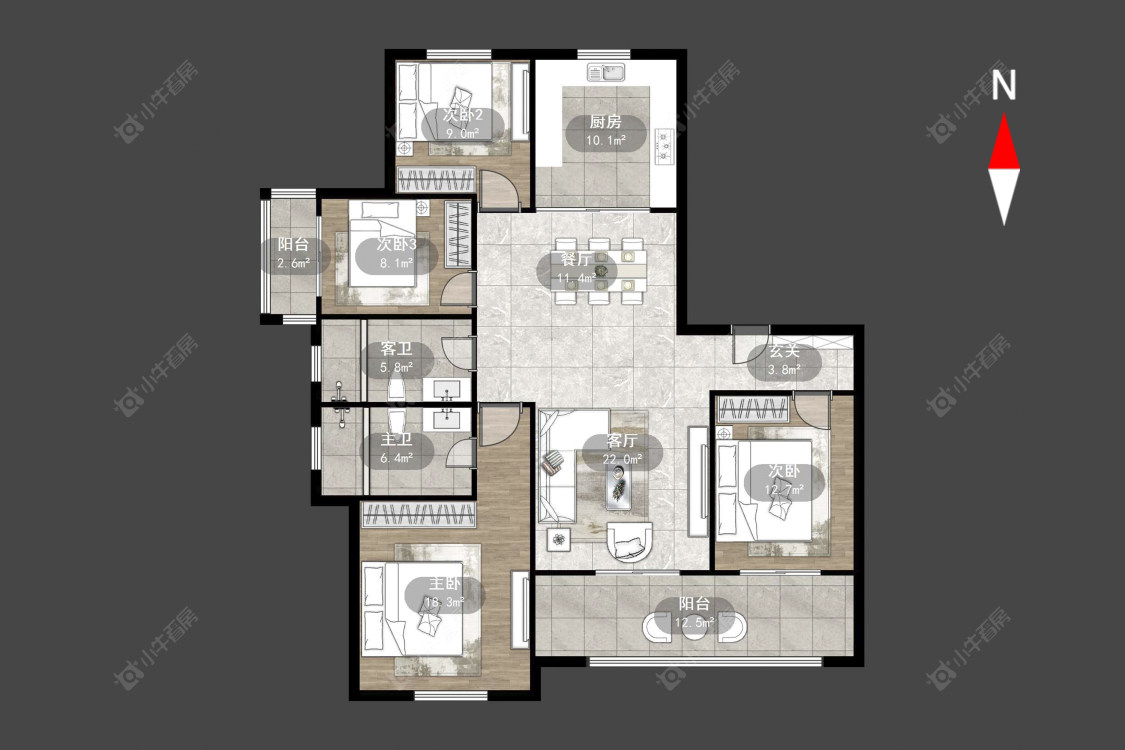 常州随园金麟府在售二手房源户型图_小牛看房