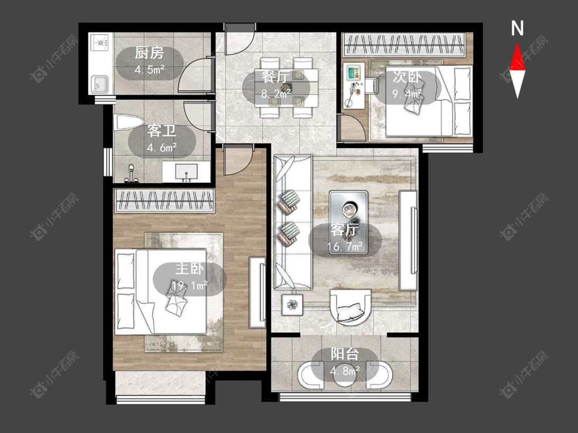 常州政新花苑在售二手房源户型图_小牛看房