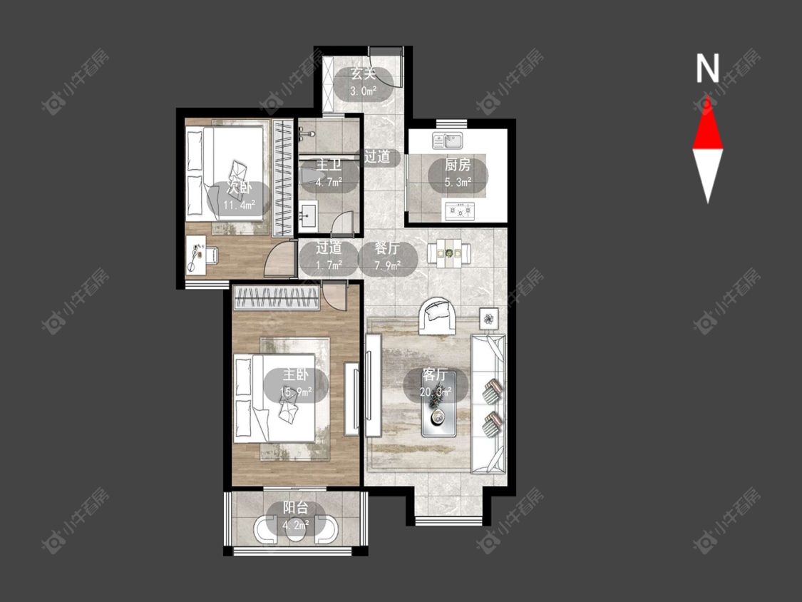 福地聚龙苑房源户型图 常州福地聚龙苑在售二手房源户型图_小牛看房