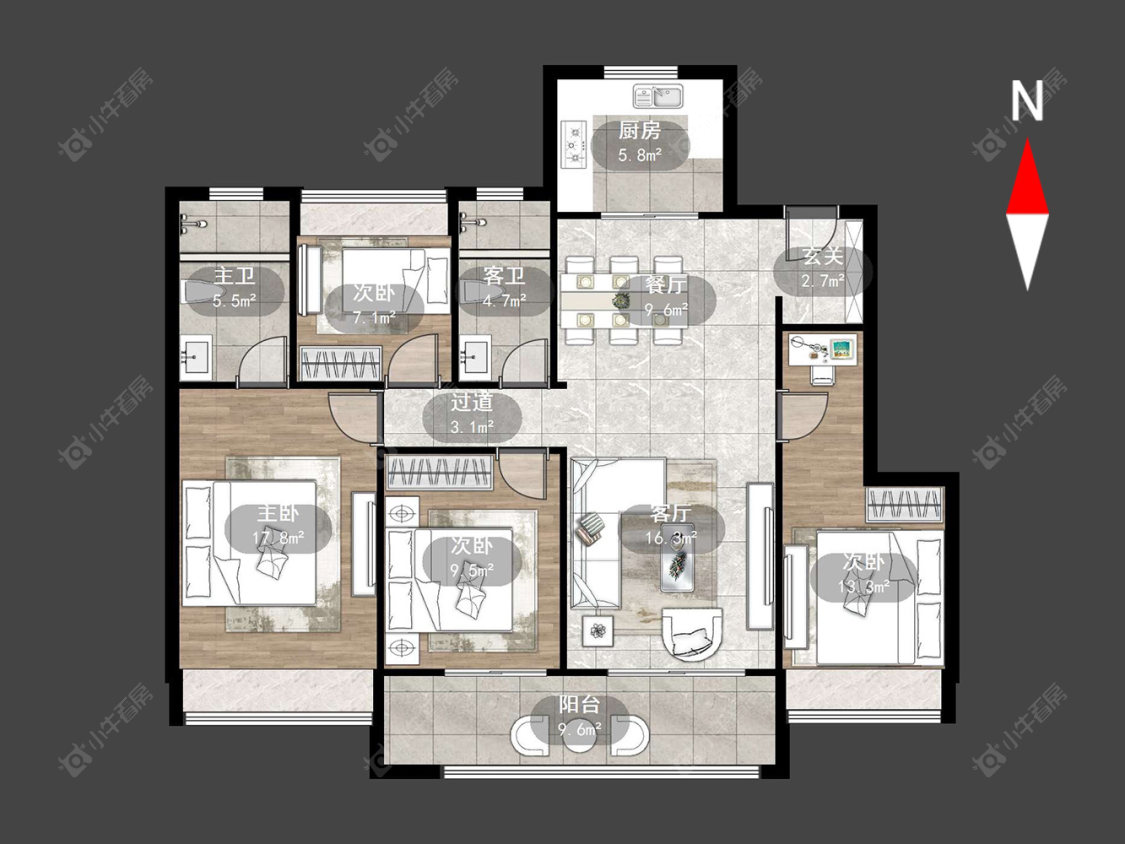 常州新城华宇悦隽公馆在售二手房源户型图_小牛看房