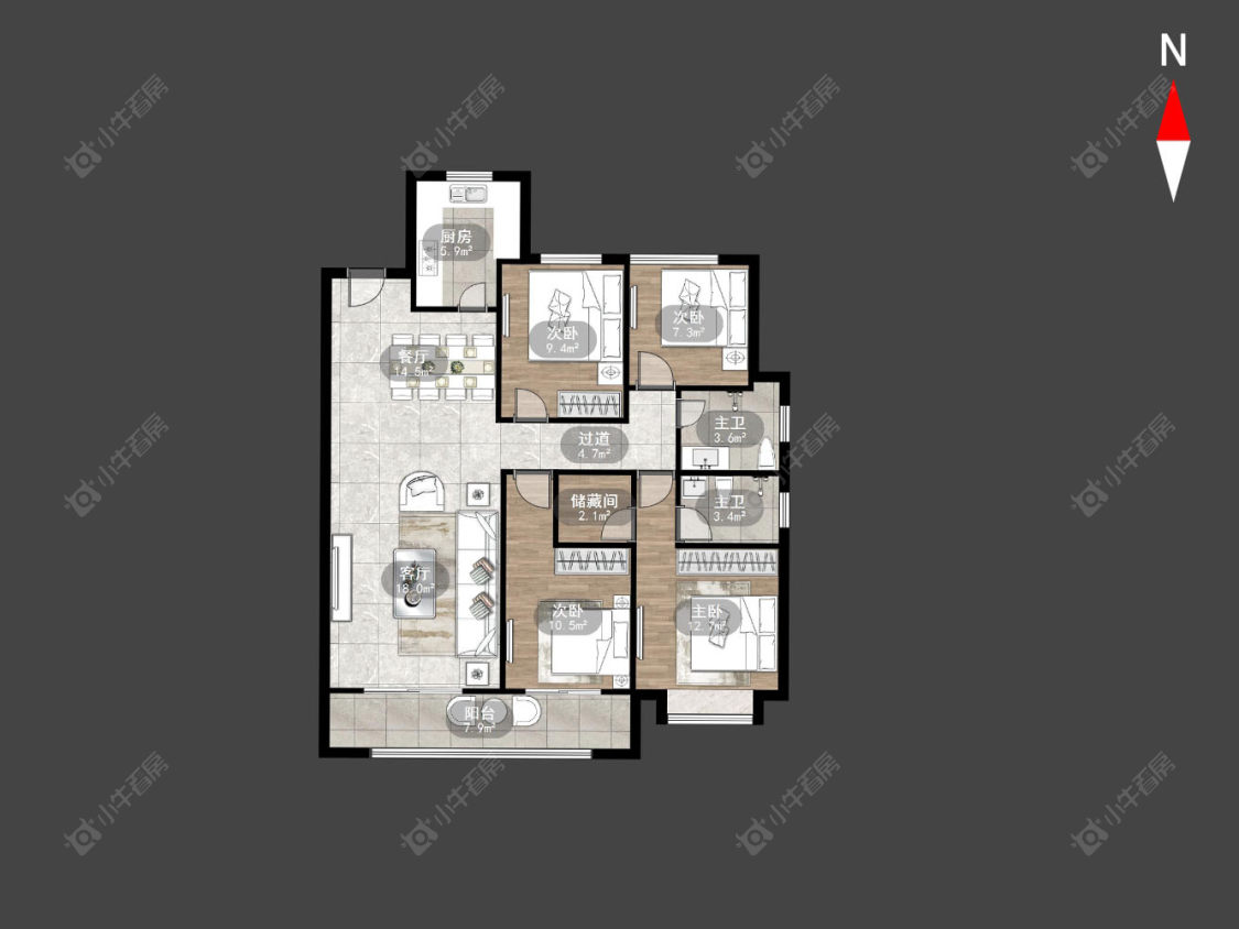 常州龙城金茂府东区在售二手房房源户型图_小牛看房