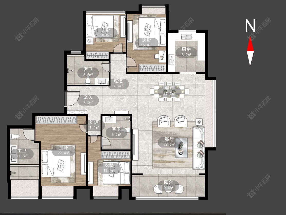 常州华润润府在售二手房源户型图_小牛看房