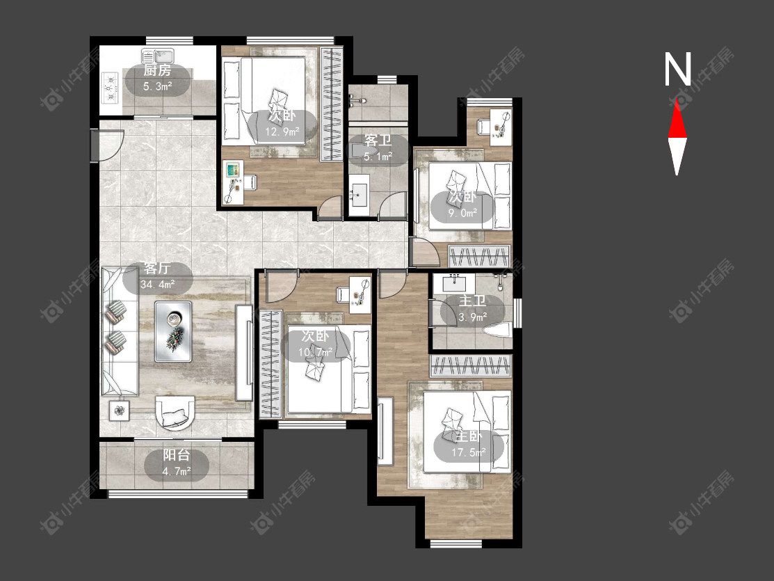 常州华润国际一期在售二手房源户型图_小牛看房