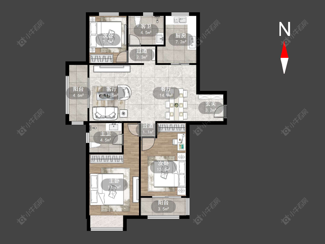 常州新城逸境园在售二手房源户型图_小牛看房