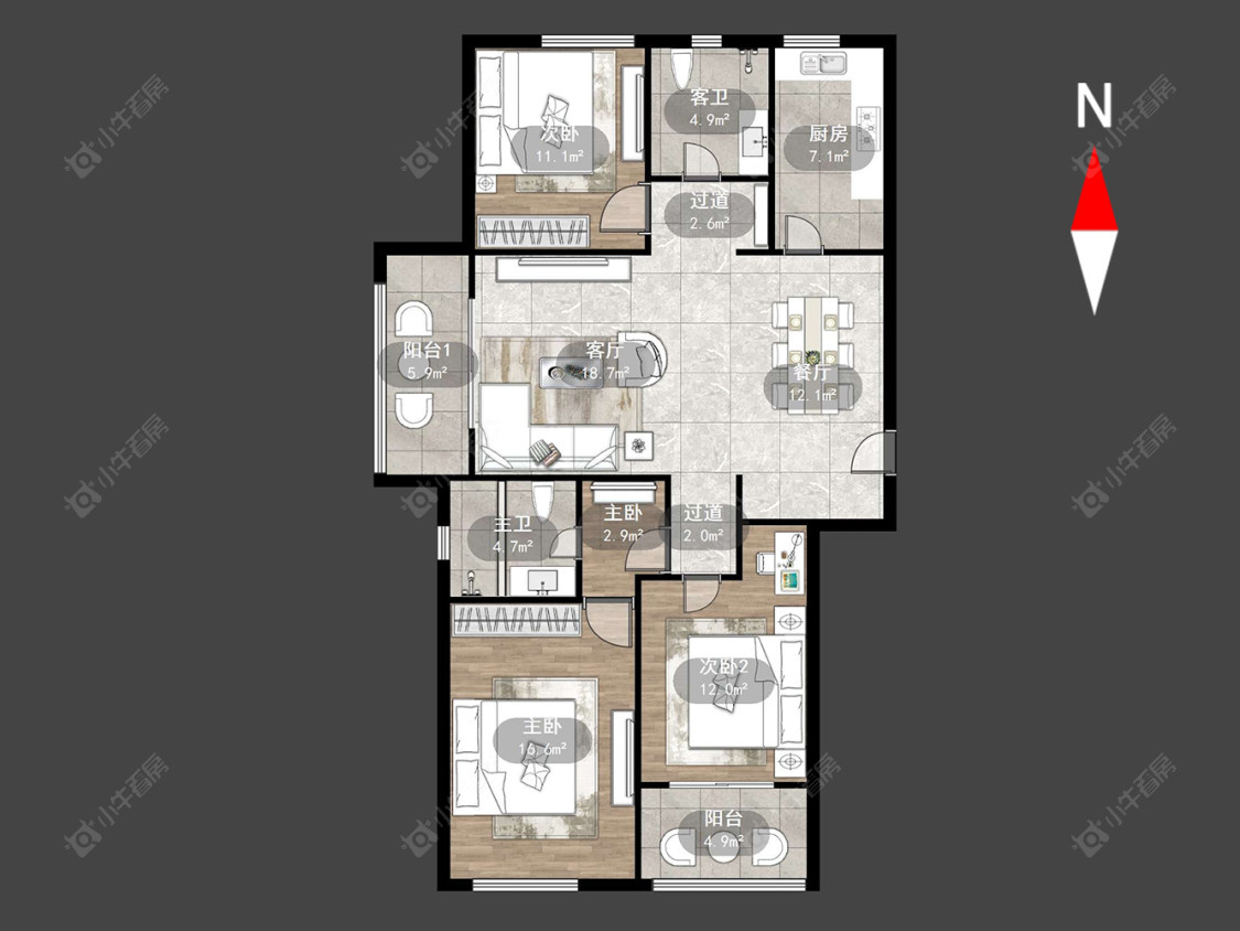 常州公园壹号四期在售二手房源户型图_小牛看房