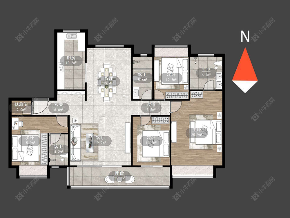 常州碧桂园都市森林在售二手房源户型图_小牛看房
