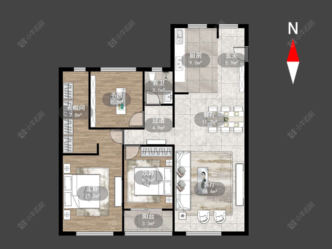 常州路劲城市主场在售二手房源户型图_小牛看房