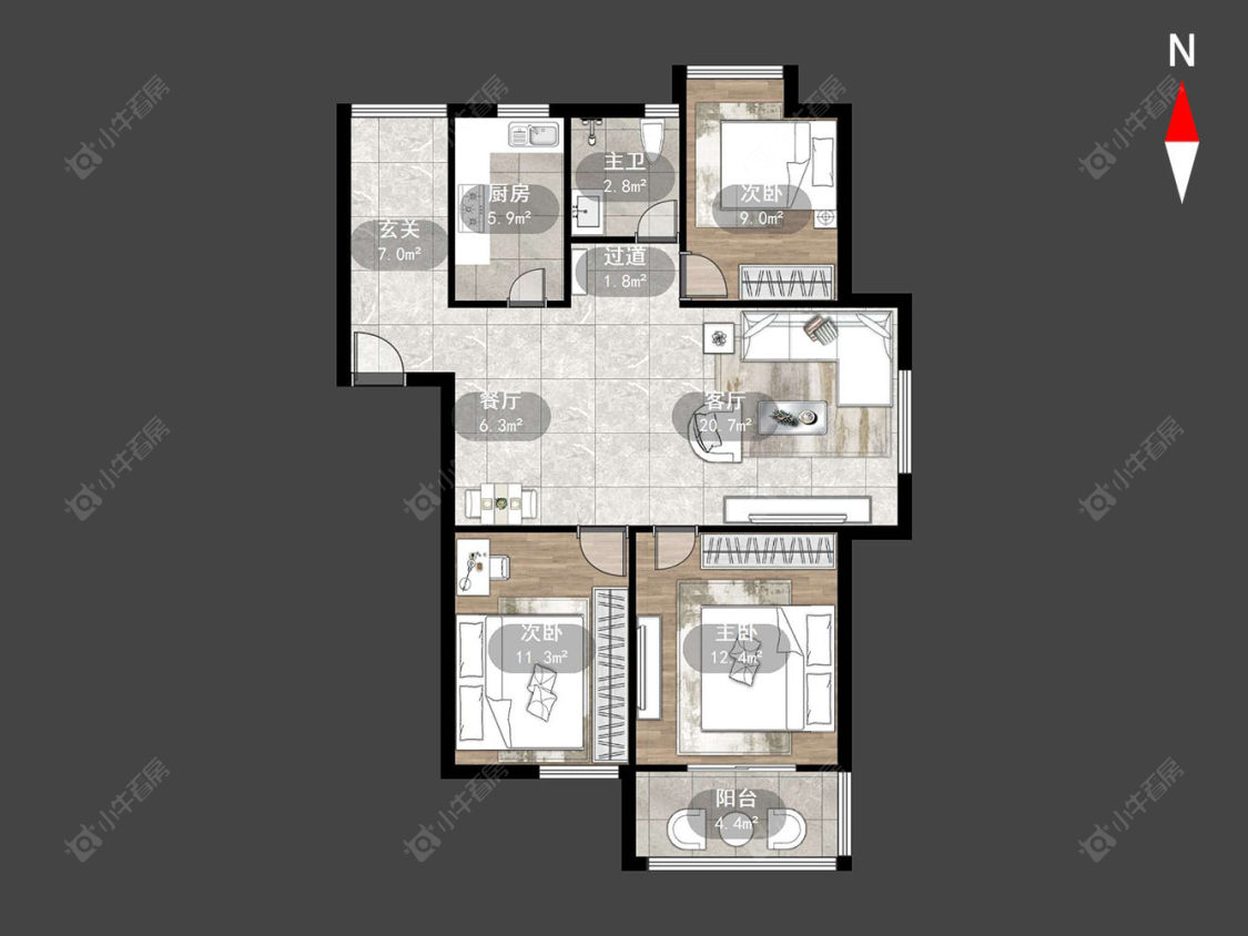 常州枫林雅都在售二手房源户型图_小牛看房