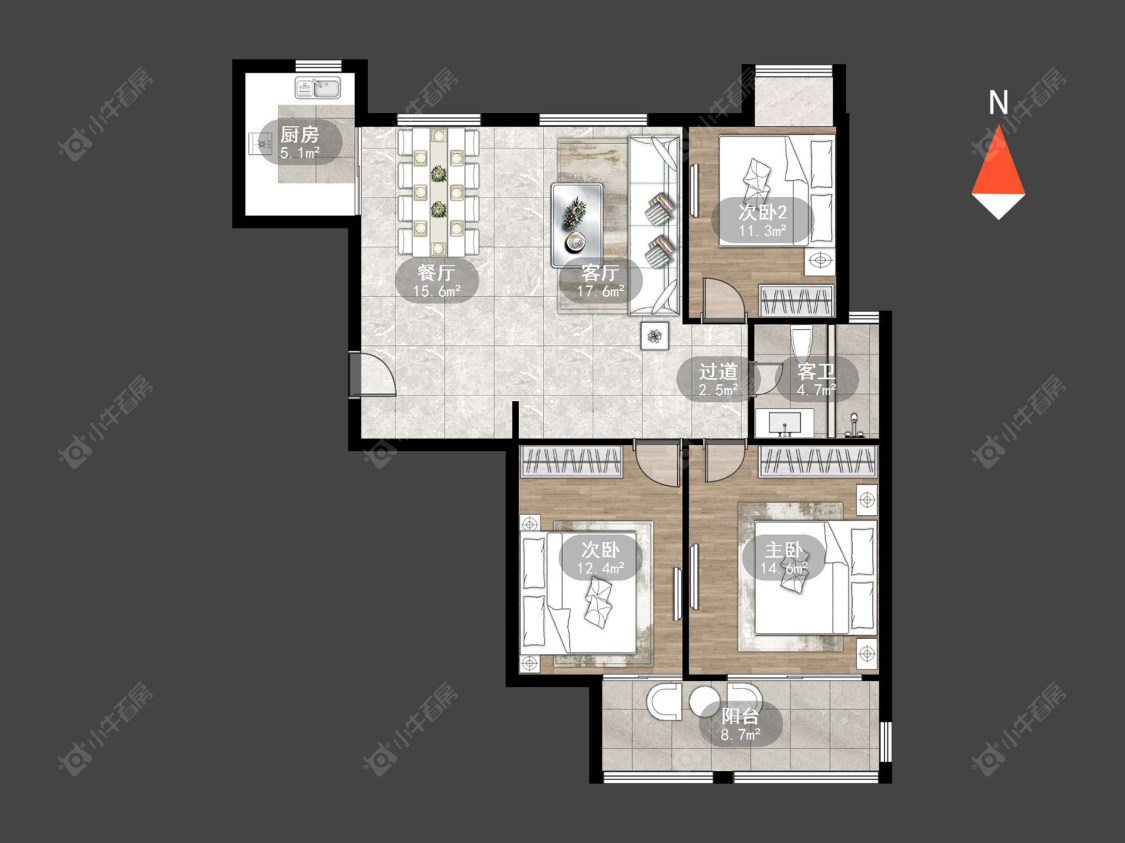常州香江壹品在售二手房源户型图_小牛看房