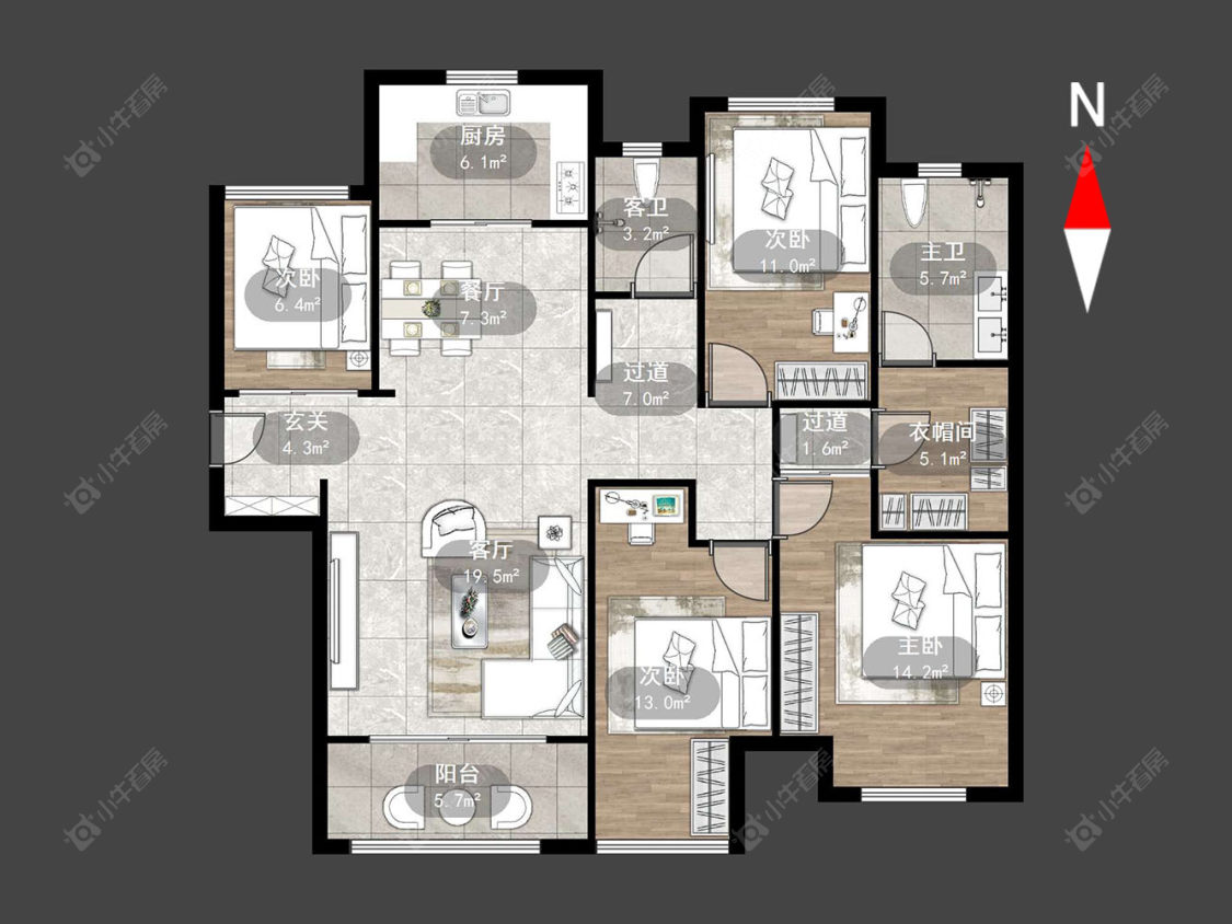 常州新城香溢澜桥二期在售二手房源户型图_小牛看房