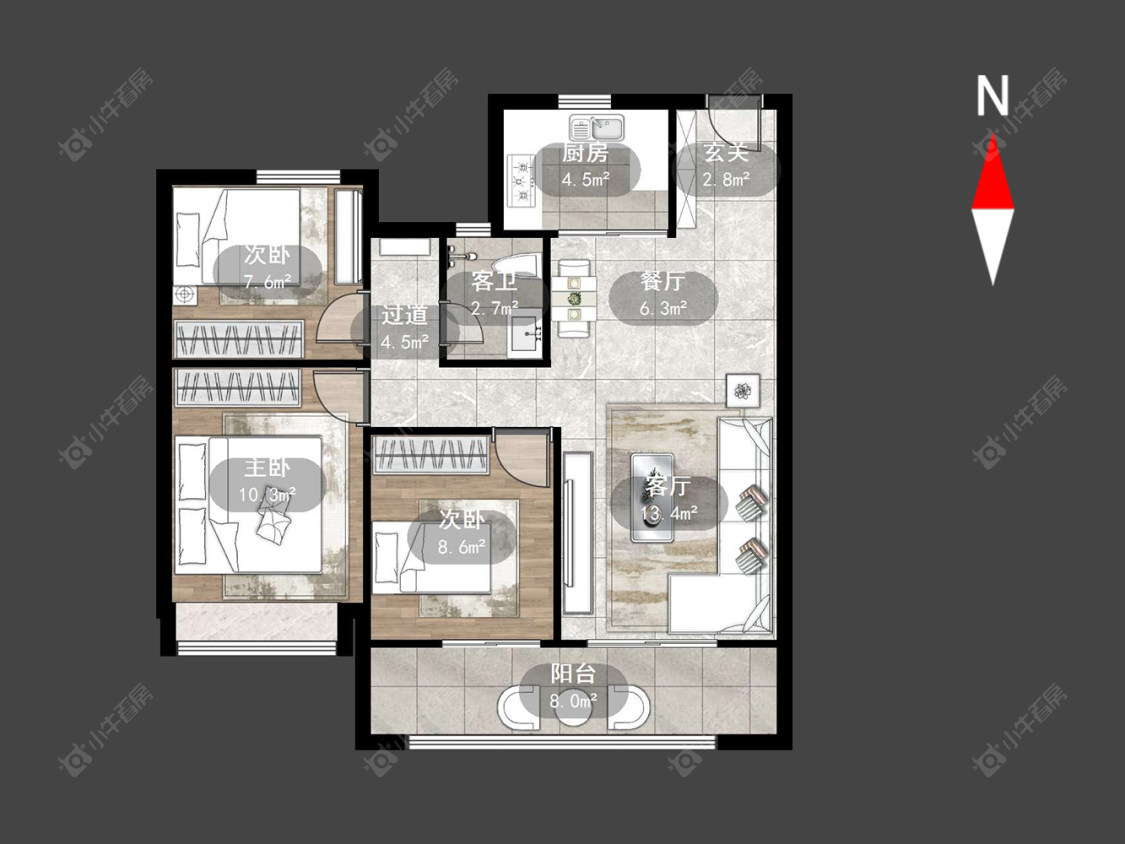 常州中梁金科启宸在售二手房源户型图_小牛看房