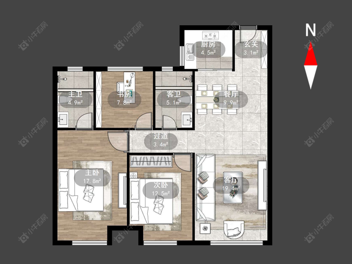 路劲城市印象房源户型图 常州路劲城市印象在售二手房源户型图_小牛看房