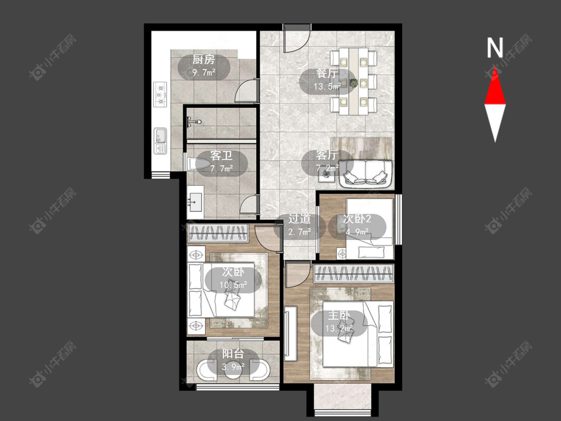 常州亨达未来城在售二手房源户型图_小牛看房