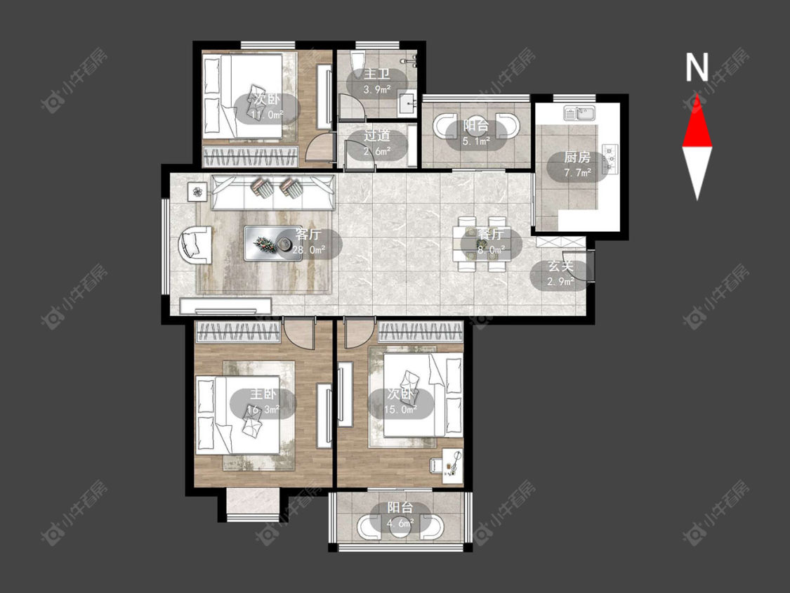 瑞丰花苑房源户型图 常州瑞丰花苑在售二手房源户型图_小牛看房