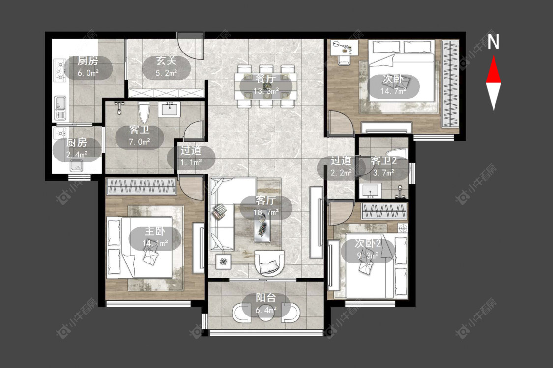 星河国际六区房源户型图 常州星河国际六区在售二手房源户型图_小牛看房