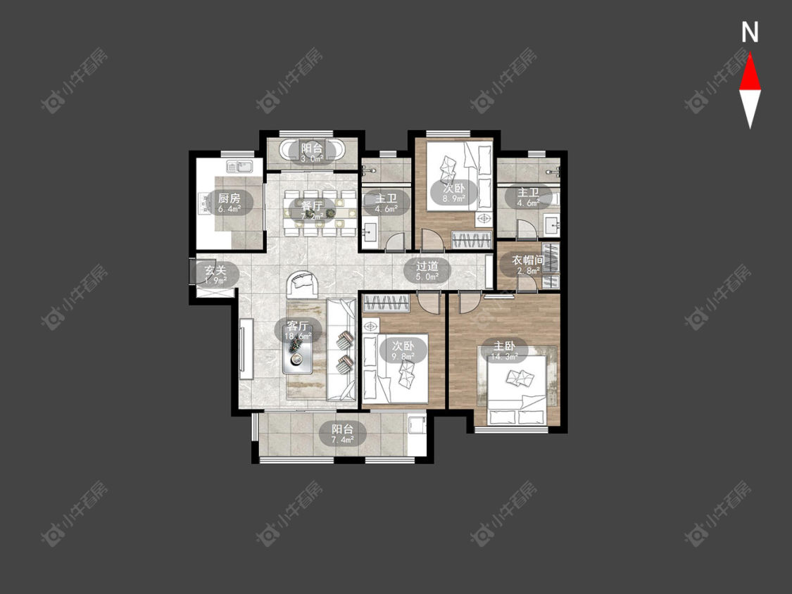 常州新城香悦半岛南区在售二手房房源户型图_小牛看房