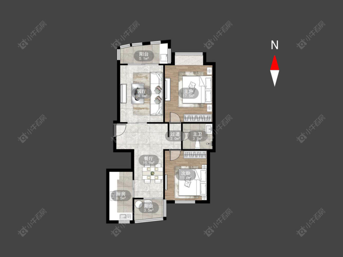 常州都市雅居在售二手房源户型图_小牛看房