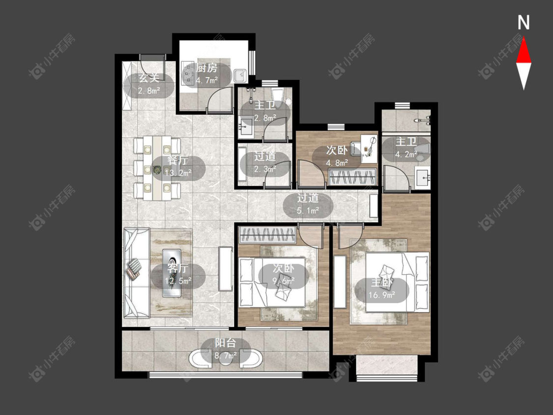 雅居乐路劲棠颂房源户型图 常州雅居乐路劲棠颂在售二手房源户型图_小牛看房