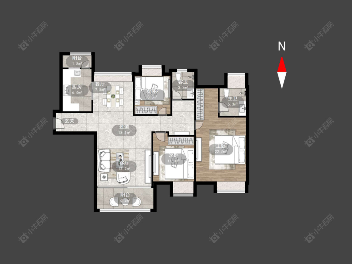 世茂香槟湖一期房源户型图 常州世茂香槟湖一期在售二手房源户型图_小牛看房