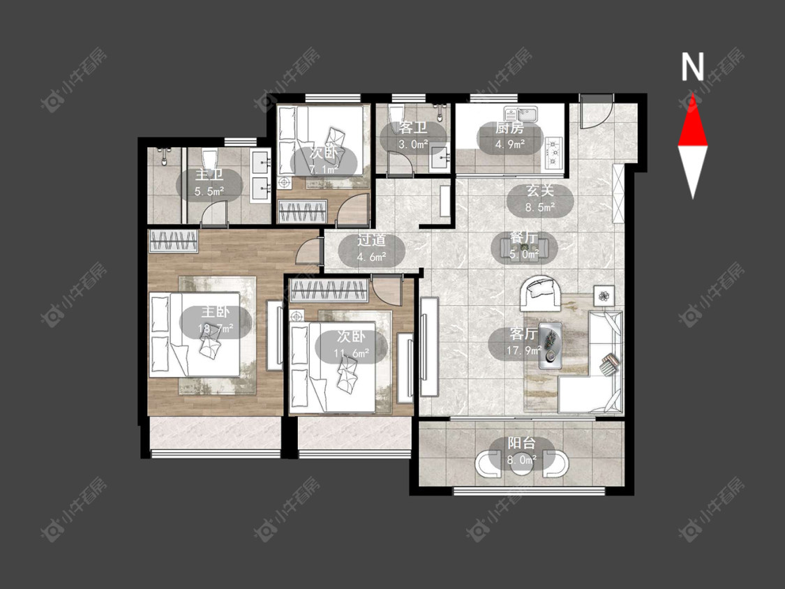 常州万科新都会在售二手房源户型图_小牛看房
